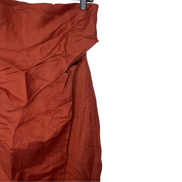 Rumer The Label x Revolve Chocolate Linen Blend Resortwear Roam Bandana Maxi - Picture 6 of 12